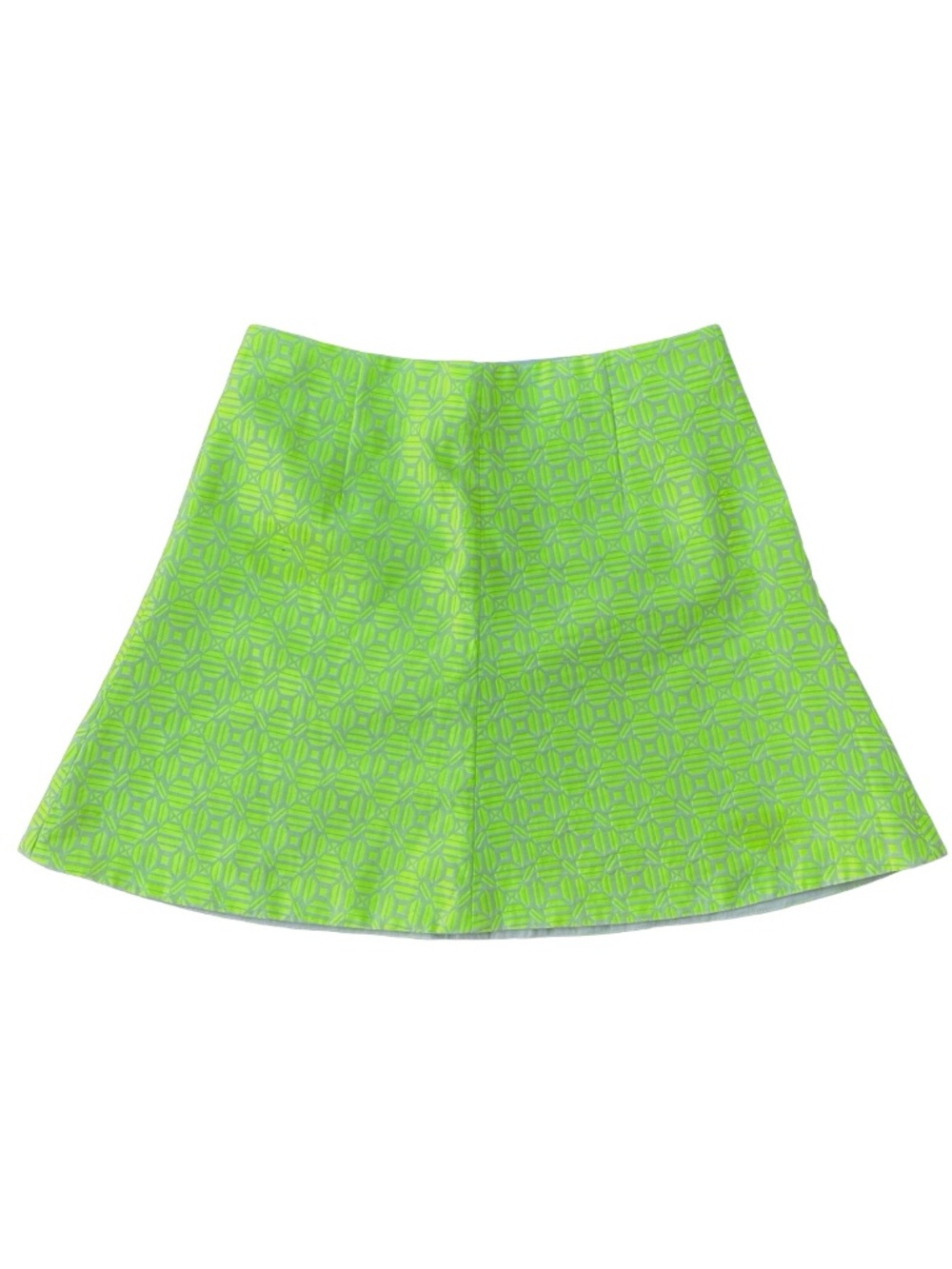 J.Crew Neon Green Textured Cotton Blend A-line Skirt Women's Size 4 Summer Mini